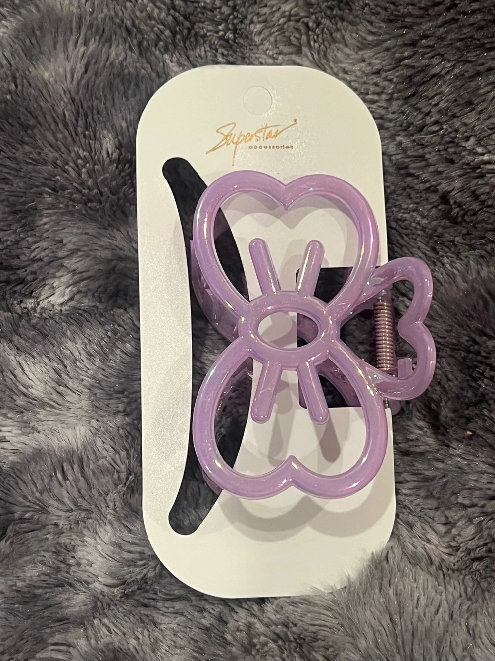 Lavender Butterfly Hair Claw Clip - Womens Accessories
